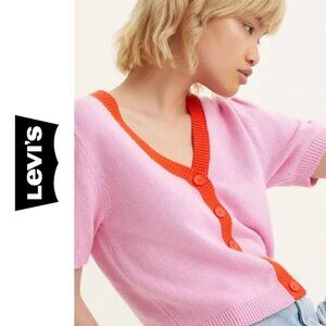 Levi’s | Red and Pink Josie Short Sleeve Cardigan | Small